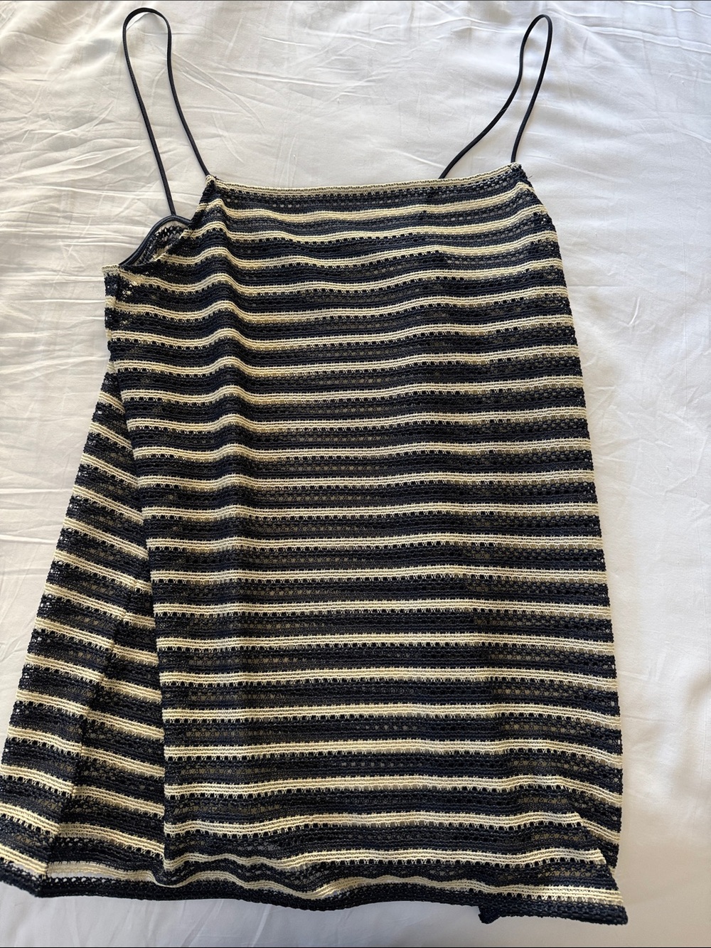 H&M Navy and Cream Striped Beach Slip